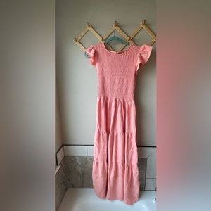 Pink/coral tiered dress. Size L